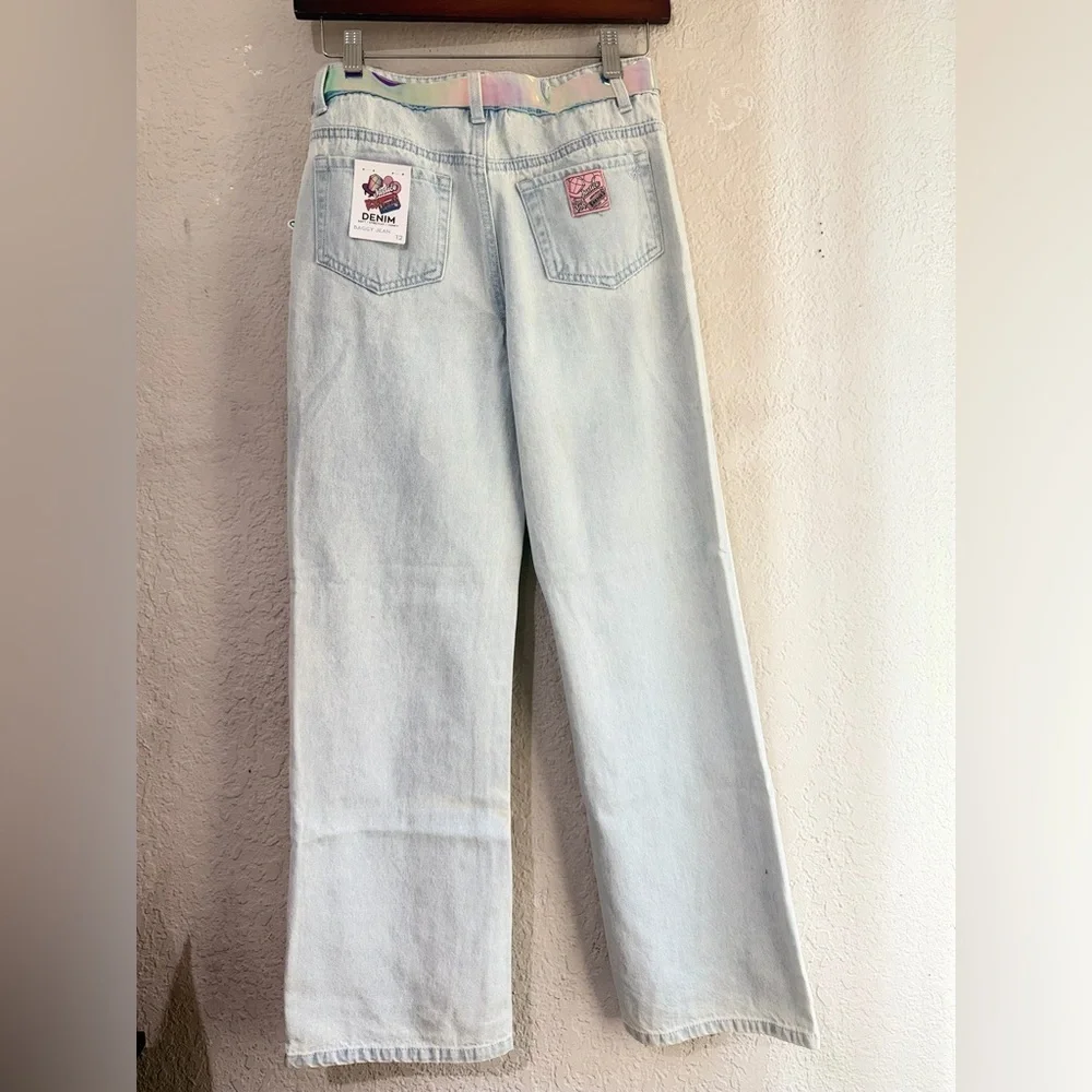 Justice Girls Ring Pop Collab Jeans, Sizes 12  with belt included NEW